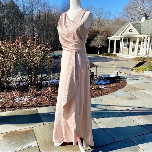 NWT BHLDN Espen Satin Maxi Dress in Oyster Wedding Cocktail Formal MOB 16 - Picture 7 of 12